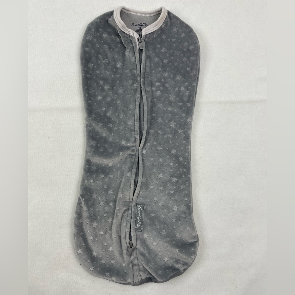 Swaddleme Infant Baby Newborn Zip Up Gray Stars Soft Stretch Swaddle